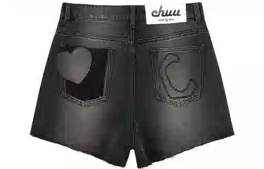 CHUU Vintage Washed High Waist Denim Shorts
