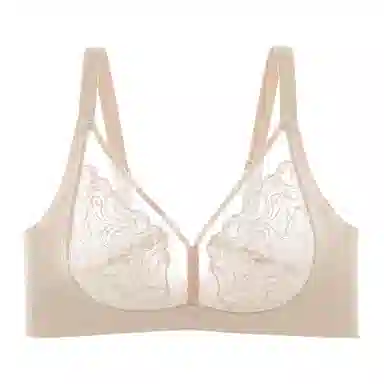 芬腾 植物花卉蕾丝收副乳防下垂薄款文胸 女款