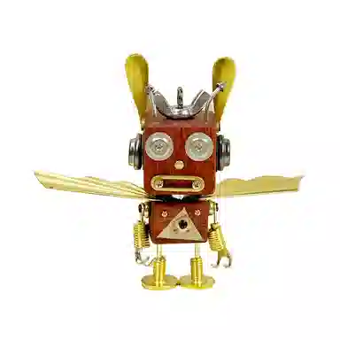 木小魔 蚁人 赛博朋克电脑桌面摆件电竞房装饰科技感创意 原木 吊坠 男女同款情侣款