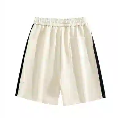 三体 文明系列 符号字母绣标条纹拼接撞色系带直筒美式复古时尚百搭高街运动潮牌新款舒适男士透气无性别穿搭休闲短裤 男女同款