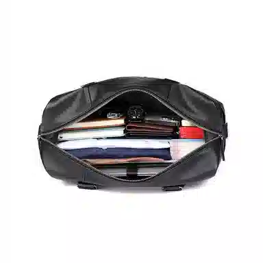 老人头外出大容量 头层牛皮 单肩包斜挎包 男款 黑色