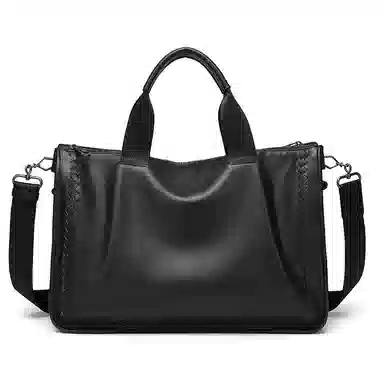 老人头 休闲时尚风 头层牛皮 公文包 男款 黑色