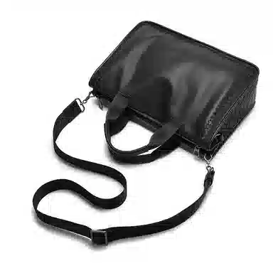 老人头 休闲时尚风 头层牛皮 公文包 男款 黑色