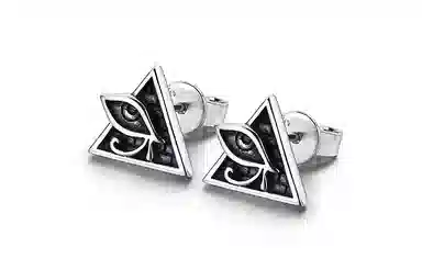 MYSH Silver Horus Eye Stud Black