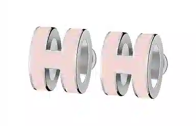 Hermes Mini Pop H Earrings Candy Pink Silver