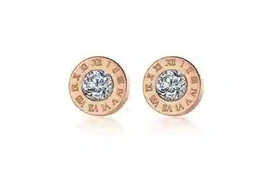 恋朵 时尚潮流简约百搭钛钢罗马数字中性耳饰 耳钉 男女同款情侣款