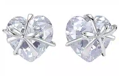 CAROMAY Butterfly Heart Earrings Silver