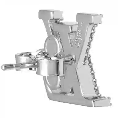 Louis Vuitton LV Logo Earrings Silver