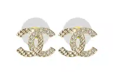 Chanel Classic CC Stud Earrings Gold
