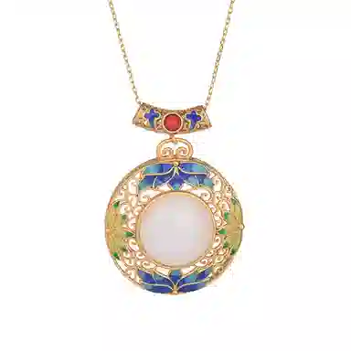 彤彤兔 国风配饰冷珐琅工艺挂件 铜 项链 女款