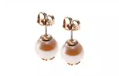 Tory Burch Logo Stud Earrings Rose Gold