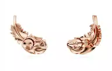 Swarovski Feather Rose Gold Earrings