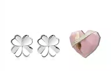 GIFU S999 Silver Clover Earrings