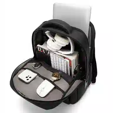 维多利亚旅行者 休闲商务风 皮膜 双肩包 常规 男女同款情侣款 曜石黑/现代灰/石墨灰