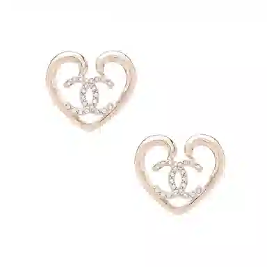 CHANEL Logo Earrings Gold