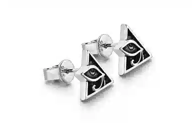 MYSH Silver Horus Eye Stud Black