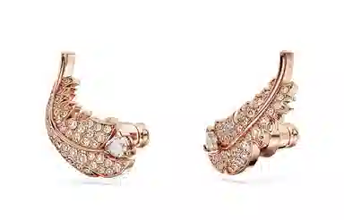 Swarovski Feather Rose Gold Earrings