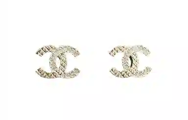 Chanel Classic CC Stud Earrings Gold