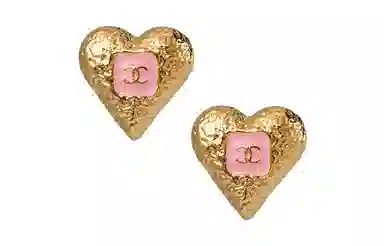 Chanel Classic Double C Heart Earrings