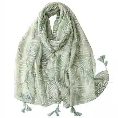 桉彩饰 仿真丝原创设计高颜值小众教师 节高档实用生日母亲闺蜜妈妈谢师送 老师学生党长辈恩师雨中芭蕉 丝巾 女款 代写贺卡礼盒