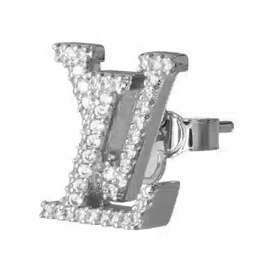 Louis Vuitton LV Logo Earrings Silver