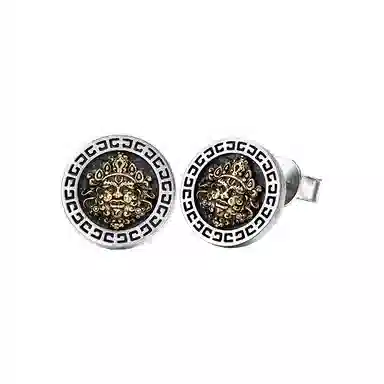 MYSH 3D Yellow God of Wealth Earring