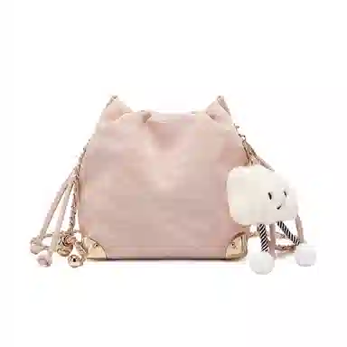 稻草人 甜酷少女小众设计 国风绸缎丝滑质感  聚氨酯革 腋下包 磁扣开合水桶包  链条云朵包单肩包斜挎包 常规 女款 多色