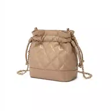 稻草人 小香风菱格链条 聚氨酯革 斜挎包 常规 女款 雅典黑/坚果杏/杏仁白