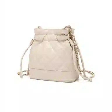 稻草人 小香风菱格链条 聚氨酯革 斜挎包 常规 女款 雅典黑/坚果杏/杏仁白