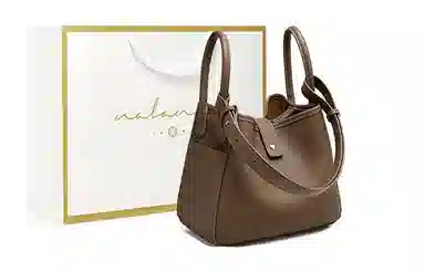纳兰杜 精致质感手提包气质款时尚简约百搭女包小众潮流包包 牛皮 单肩斜挎包 中号 女款 大象灰/子夜黑/咖色/盐卡色