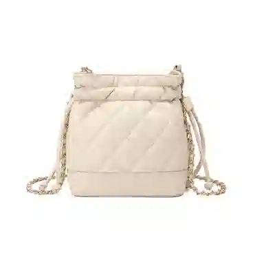 稻草人 小香风菱格链条 聚氨酯革 斜挎包 常规 女款 雅典黑/坚果杏/杏仁白