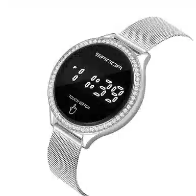 三达电子机芯 织物表带 国表 女表 黑色表盘 时尚魅力简约