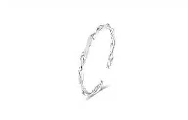 牧言 冷淡风气质简约小众设计高级感 光面磨砂交织开口推拉可调节手饰 合金 莫比乌斯手镯 女款