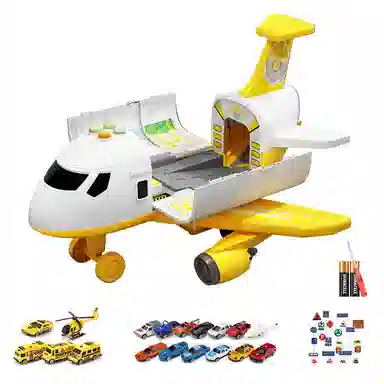 益米 弹射变形飞机 惯性滑行 灯光音乐 早教益智玩具