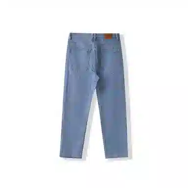 我是大卫 直筒修身百搭复古九分牛仔裤 男女同款 浅蓝色