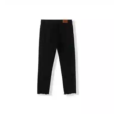 我是大卫 破洞舒适简约时尚百搭九分牛仔裤 男女同款 黑色