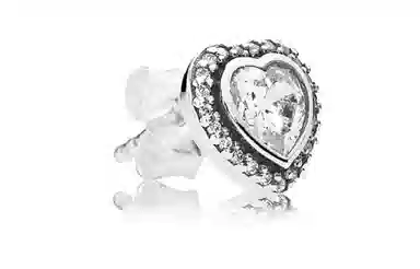 Pandora Heart Stud Earrings 925 Silver