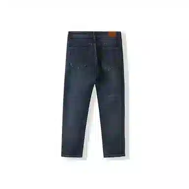 我是大卫 修身直筒中腰拉链牛仔裤 男女同款 蓝色