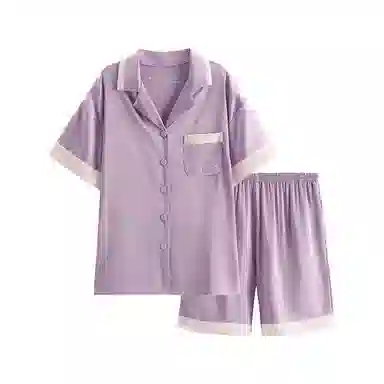 芬腾 薄款凉感抗菌短袖宽松大码短裤睡衣套装 女款