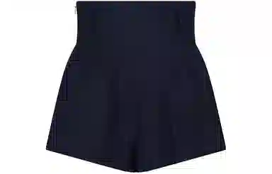 PRADA SS24 High Waist Side Zipper Shorts Navy Blue