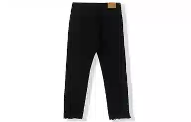 我是大卫 修身纯色中腰九分牛仔裤 男女同款 黑色