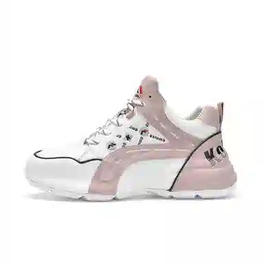 哥仑步 好点舒适 透气吸汗支撑平衡 中帮 老爹鞋 女款 白粉