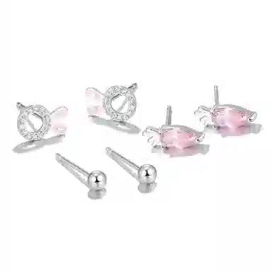 珂里 胡萝卜兔子形状设计 铜 耳钉 女款