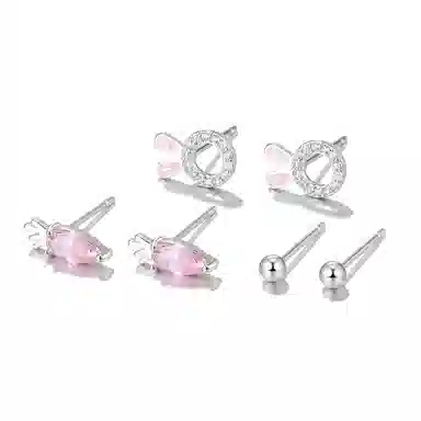 珂里 胡萝卜兔子形状设计 铜 耳钉 女款