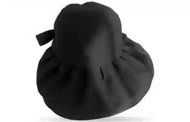 优幽兰 遮阳帽大头围实用时尚韩版纯色显脸小防紫外线骑车盆帽宽檐太阳帽 聚酯纤维 渔夫帽 女款