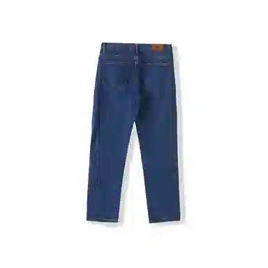 我是大卫 直筒合身休闲牛仔裤 男女同款 深蓝色