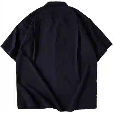 Mountain Style Logo Cuban Collar Shirt Navy