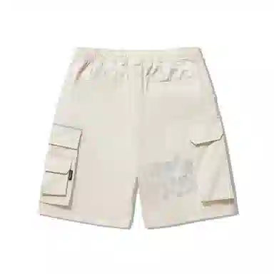 中国李宁 滑板系列 纯色中腰透气直筒休闲短裤 男款 燕麦灰