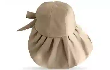 优幽兰 遮阳帽大头围实用时尚韩版纯色显脸小防紫外线骑车盆帽宽檐太阳帽 聚酯纤维 渔夫帽 女款