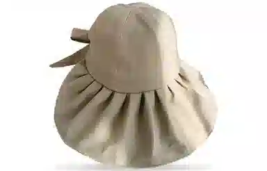 优幽兰 遮阳帽大头围实用时尚韩版纯色显脸小防紫外线骑车盆帽宽檐太阳帽 聚酯纤维 渔夫帽 女款